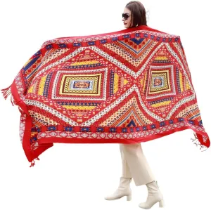 100% Wool Scarf Oversized Pashmina Shawls and Wraps Soft Warm Blanket Travel for Women Floral