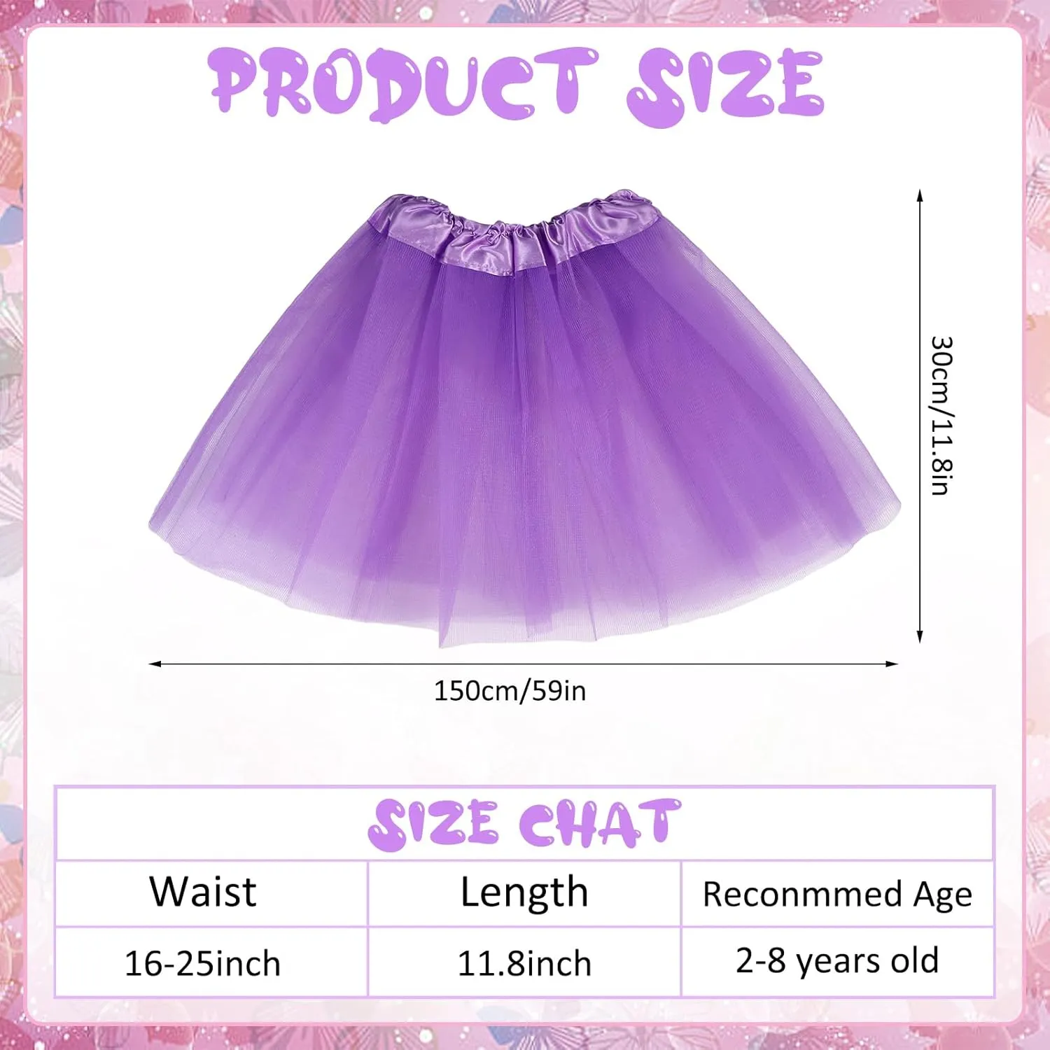 18 Pcs Toddler Girls Tutu Dresses 3 Layers Halloween Tutu Dresses for 2-8 Years Old Girls Birthday Party Tulle Skirt