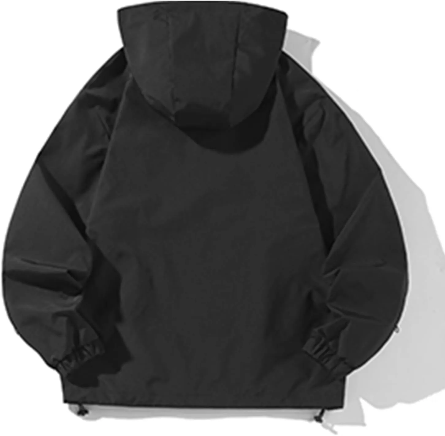 2024 Casual Drawstring Windproof Fashion Winter Outdoor Waterproof Long Sleeve Zipper Classic Solid Hooded Jacket