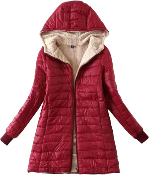AMDBEL Long Puffer Jacket Women With Hood Plus Size Down Coat Cotton Cover Coat Lightweight Down Coat With Hood Winter Jacket