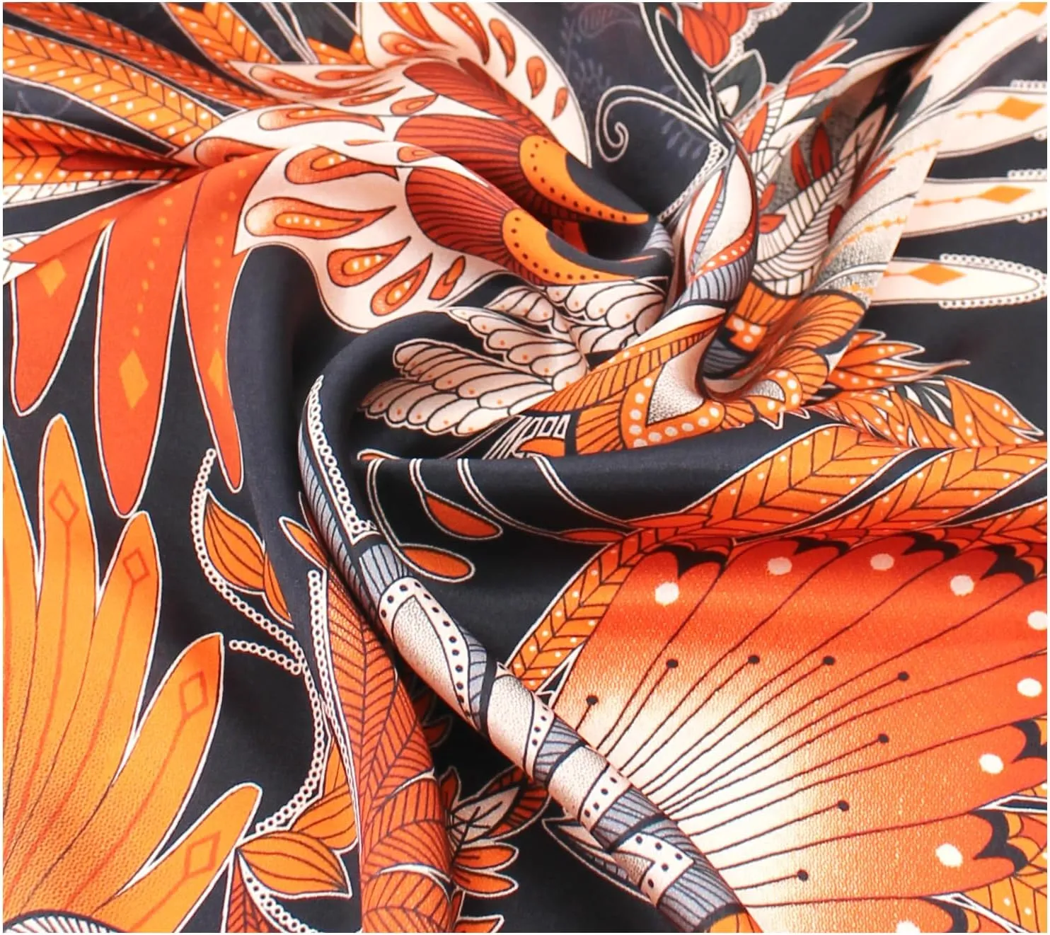 ANDANTINO 100% Silk Scarf 43" Large Square Lightweight Headscarf& Shawl–Women Hair Wraps-With Gift Packed