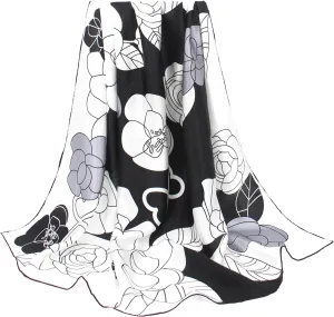 ANDANTINO 100% Silk Scarf 43" Large Square Lightweight Headscarf& Shawl–Women Hair Wraps-With Gift Packed