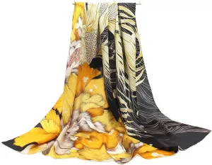 ANDANTINO 100% Silk Scarf 43" Large Square Lightweight Headscarf& Shawl–Women Hair Wraps-With Gift Packed