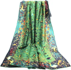 ANDANTINO 100% Silk Scarf 43" Large Square Lightweight Headscarf& Shawl–Women Hair Wraps-With Gift Packed