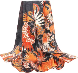 ANDANTINO 100% Silk Scarf 43" Large Square Lightweight Headscarf& Shawl–Women Hair Wraps-With Gift Packed