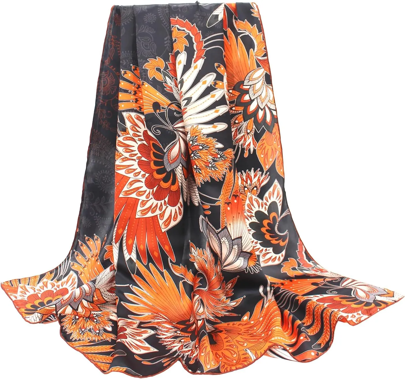 ANDANTINO 100% Silk Scarf 43" Large Square Lightweight Headscarf& Shawl–Women Hair Wraps-With Gift Packed