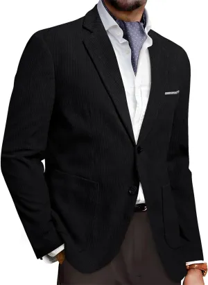 Barry.Wang Mens Vintage Blazer Corduroy Sport Coat Regular Fit Suit Jacket Halloween Christmas Holiday Cruise