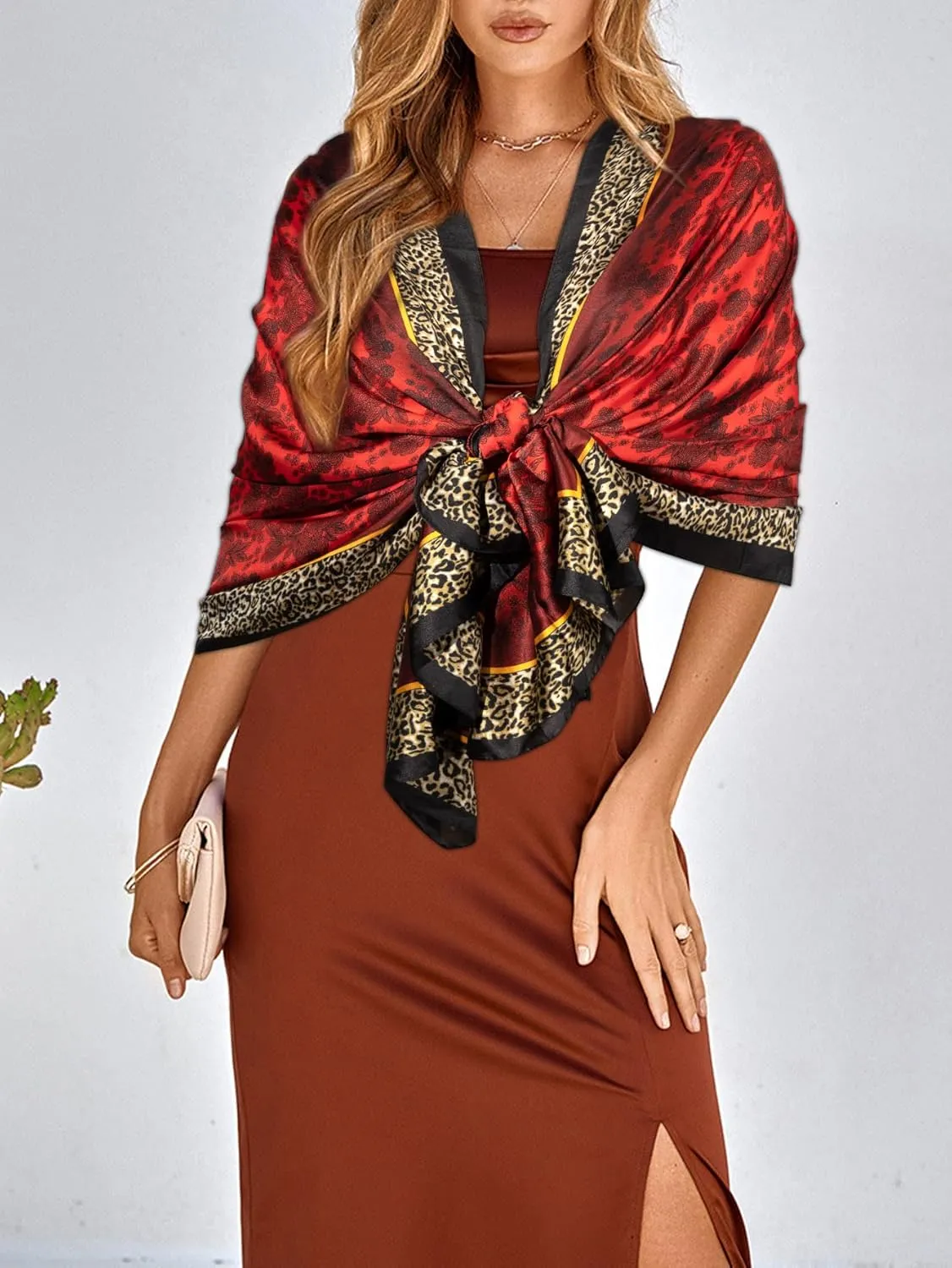 Bestshe Scarves for Women Lightweight Fashion Floral Large Silk Scarf Long Shawl Wraps with Gift Packed