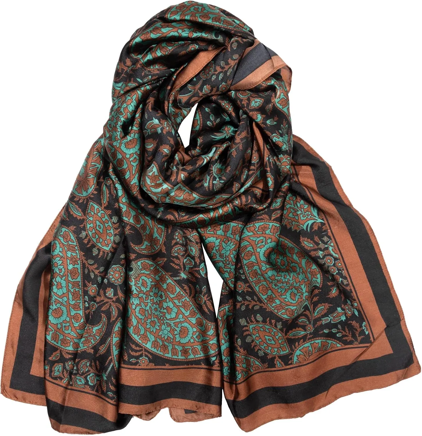 Bestshe Scarves for Women Lightweight Fashion Floral Large Silk Scarf Long Shawl Wraps with Gift Packed