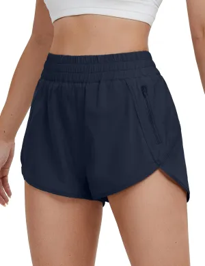 BMJL Womens High Waisted Shorts Athletic Running Short Elastic Quick Dry Gym Workout Shorts