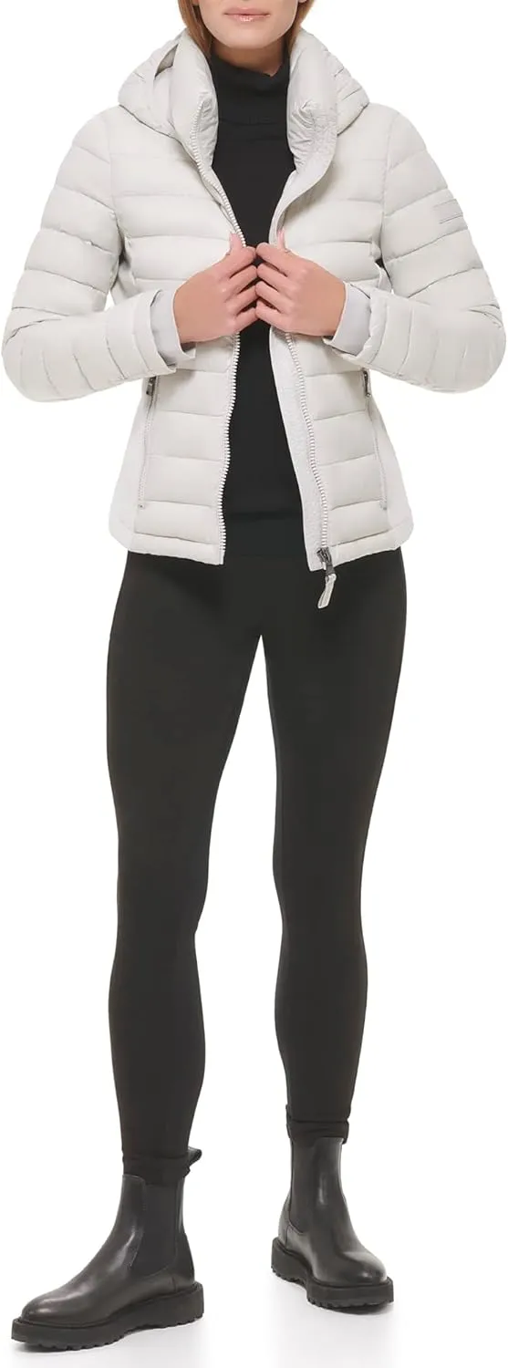 Calvin Klein Women's Water Resistant Casual Lightweight Scuba Side Panels Jacket