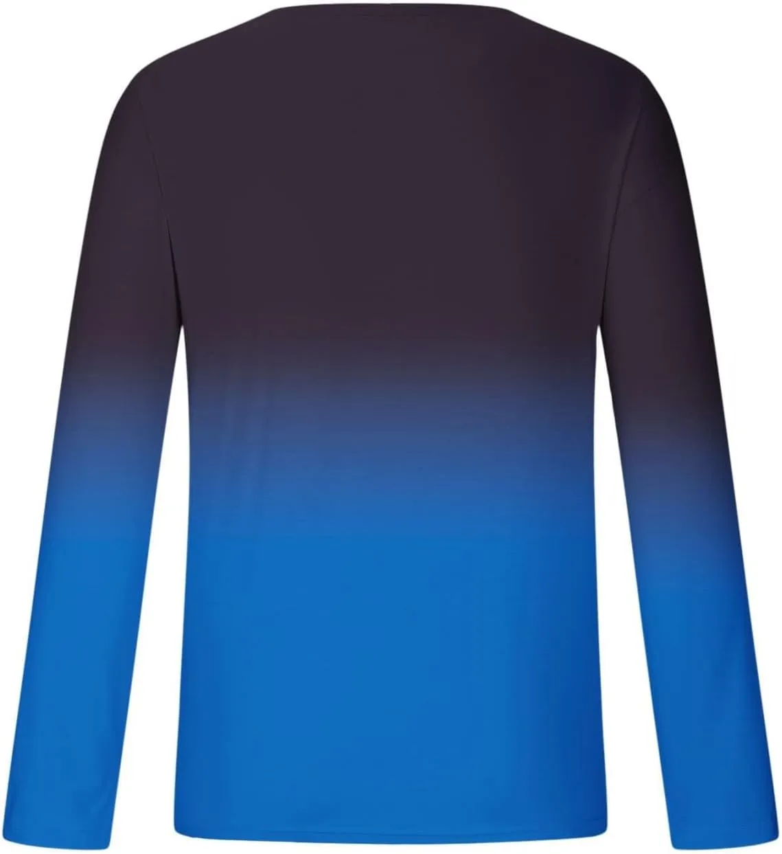 Casual Sports T-Shirts for Men Loose Crew Neck Gradient Long Sleeve Pullover Tops Fashion Comfort Athletic Blouses