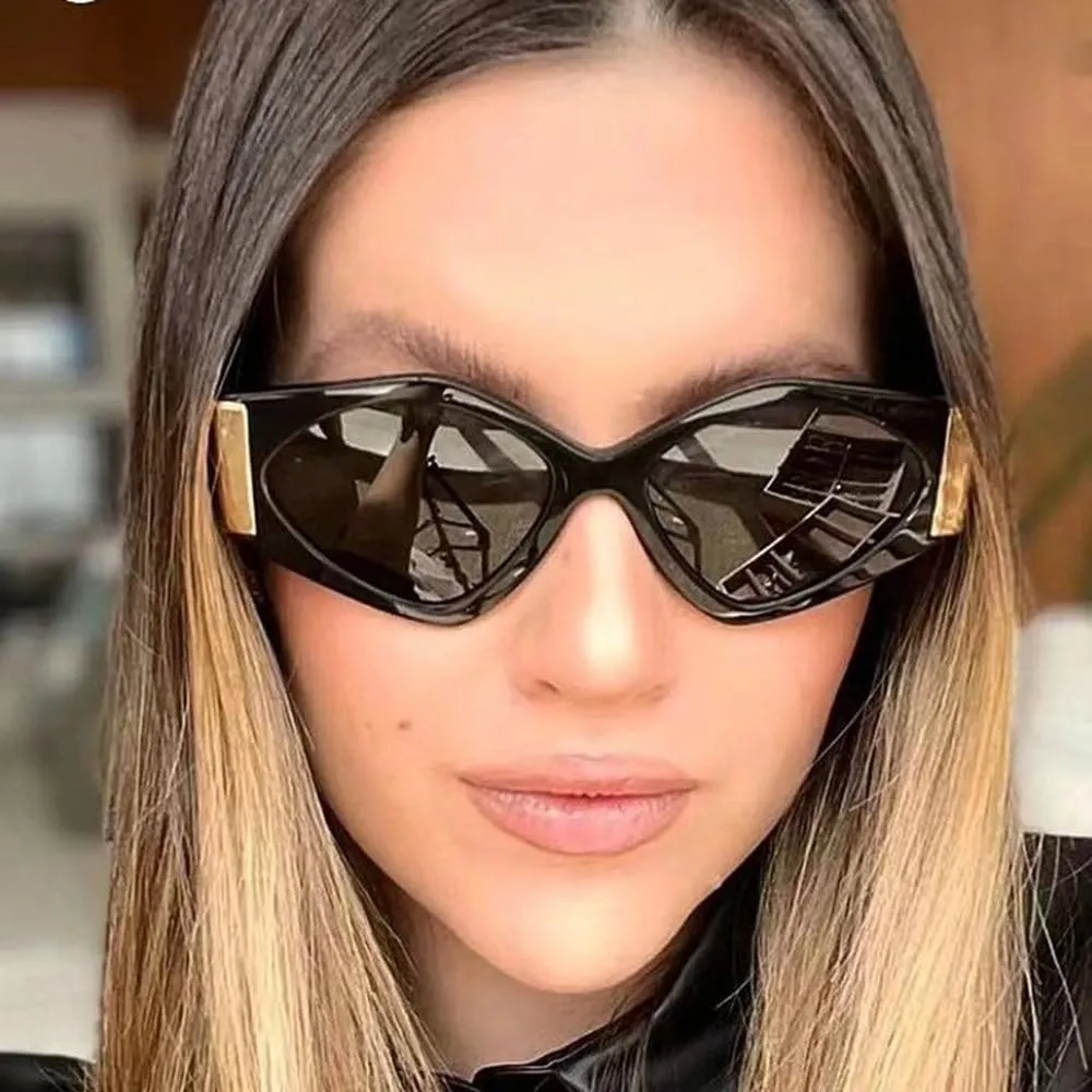 Cat Eye Sunglasses Women Shades Eyewear Vintage Punk Men Sun Glasses Female UV400