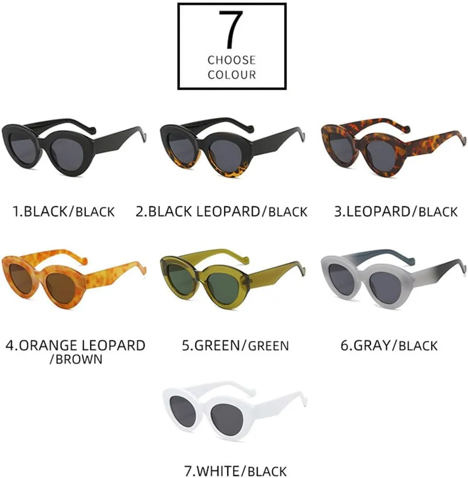 Cat Eye Women Fashion Olive Green Sunglasses Retro Shades UV400 Men Oval Luxury Sun Glasses
