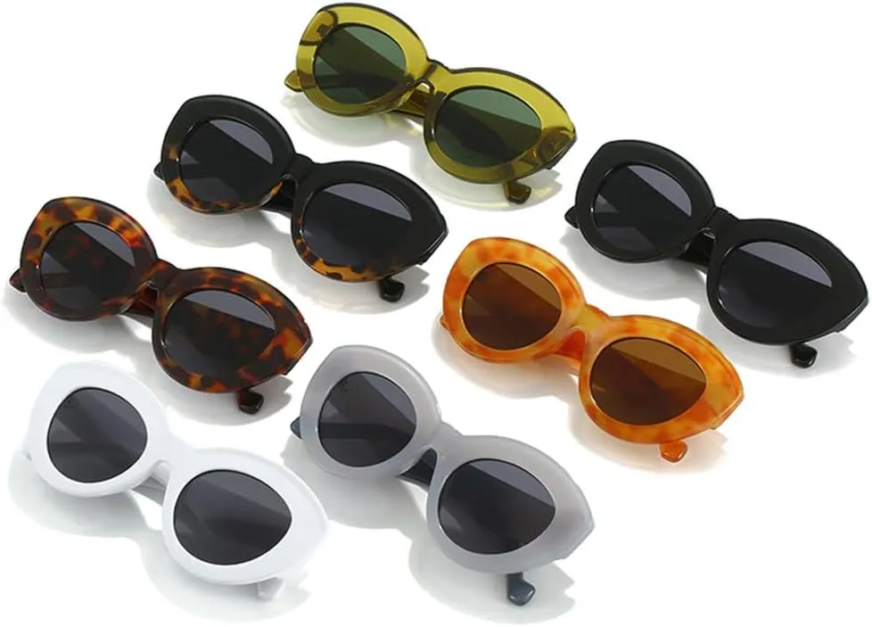 Cat Eye Women Fashion Olive Green Sunglasses Retro Shades UV400 Men Oval Luxury Sun Glasses