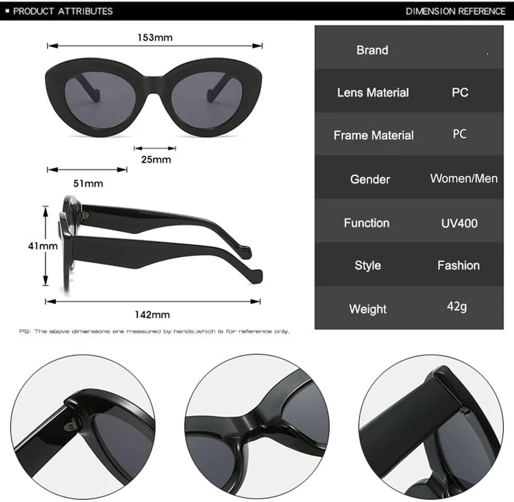 Cat Eye Women Fashion Olive Green Sunglasses Retro Shades UV400 Men Oval Luxury Sun Glasses