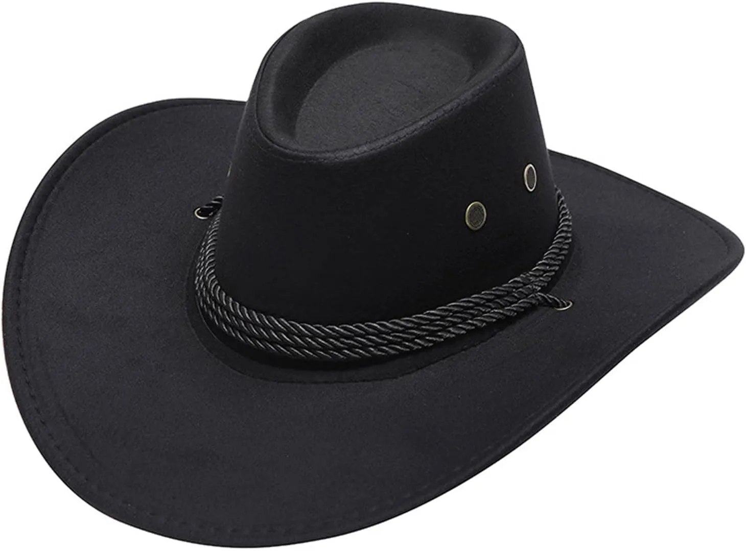 Classic Straw Western Panama Hat for Women and Men Wide Brim Roll Up Fedora Hat Felt Cowboy Cowgirl Hat