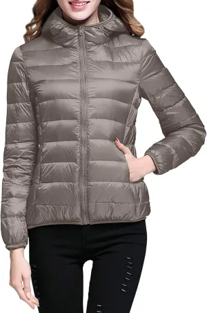 cooki Puffer Coat Women with Hood Quilted Jackets for Women Winter Packable Puffer Jacket Lightweight Down Coat Plus Size