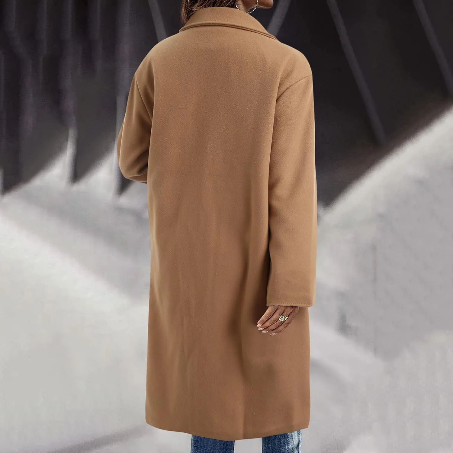 cooki Winter Coats for Women 2023 Trendy Wool Coat Women Fleece Winter Jackets Double Breasted Long Thick Warm Trench Coats