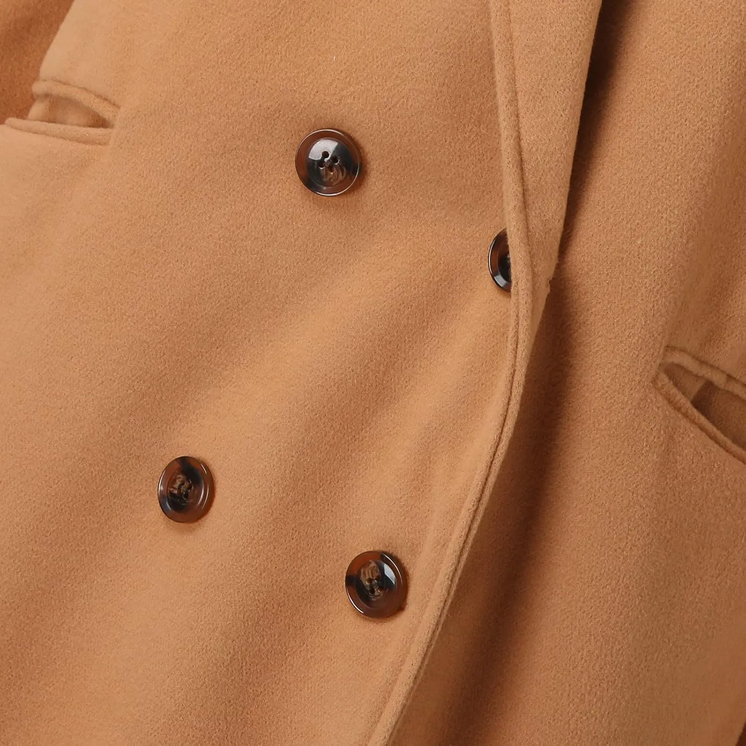 cooki Winter Coats Womens 2024 Trendy Long Trench Coat Lapel Wool Blend Pea Coats Warm Sherpa Jacket with Pockets
