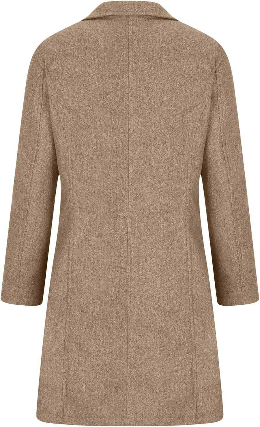 DDAPJ pyju Pea Coat for Women Winter Casual Thicken Wool Blend Lapel Jackets Elegant Single Breasted Overcoat with Pockets