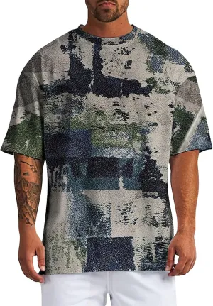 Designer Graphic Tees Men 2024 Vintage Africa Style Print Pullover Tops Summer Sport Fitness Short Sleeve Tee Shirt