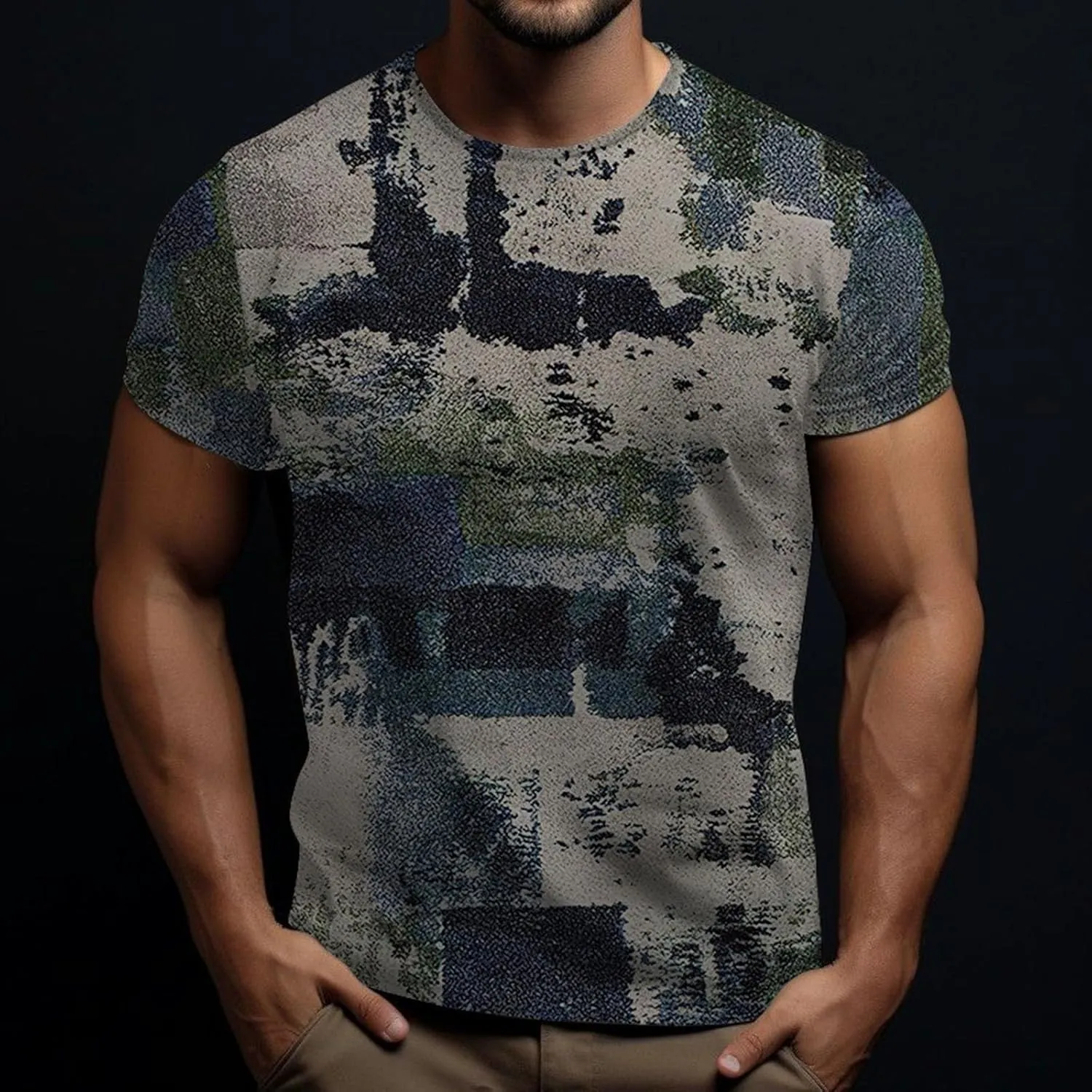 Designer Graphic Tees Men 2024 Vintage Africa Style Print Pullover Tops Summer Sport Fitness Short Sleeve Tee Shirt