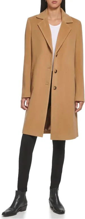 DKNY Womens Walker Wool Coat