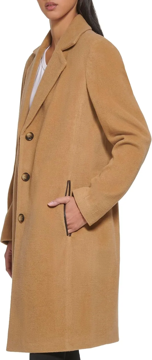 DKNY Womens Walker Wool Coat