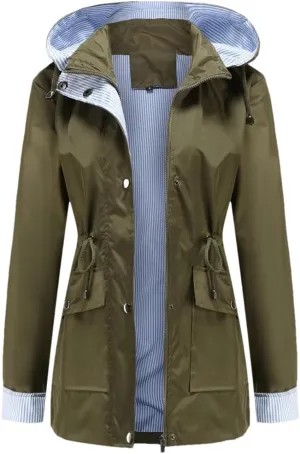 Dninmim Jackets for Women Women Hooded Hiking Jacket Outdoor Jackets Long Sleeve Zipper Coat Outwear
