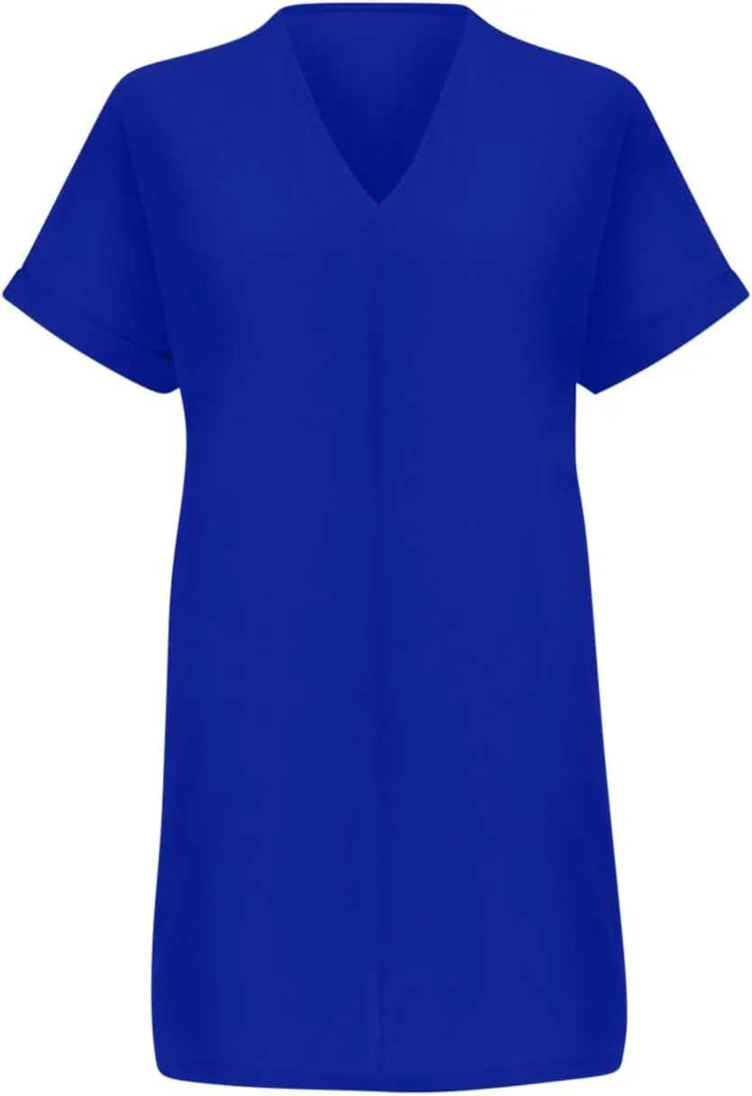 Dresses for Women Casual Loose Tunic Dress Summer V Neck Short Sleeve Shift Dresses Beach Vacation Outfits
