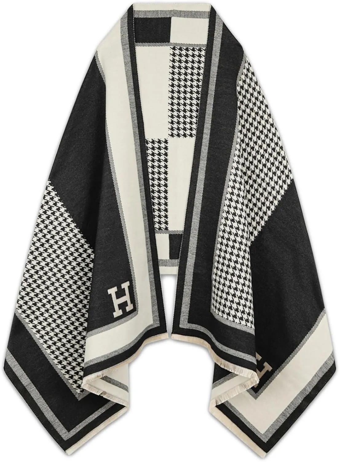 EXTREE Scarfs for Women Pashmina Silky Shawl Wrap for Evening Dressing Blanket Open Front Poncho Cape