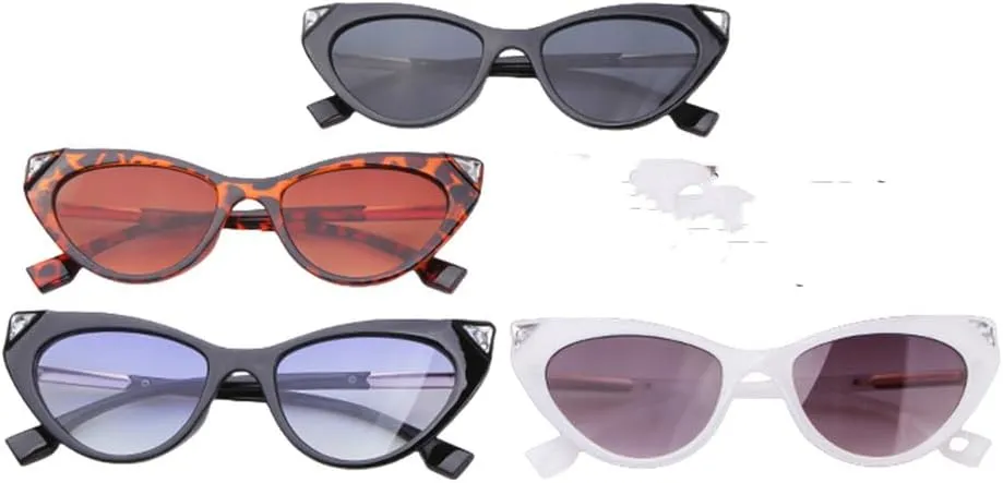 fashion cat eye sunglasses women luxury vintage Leopard frame with diamond sun glasses
