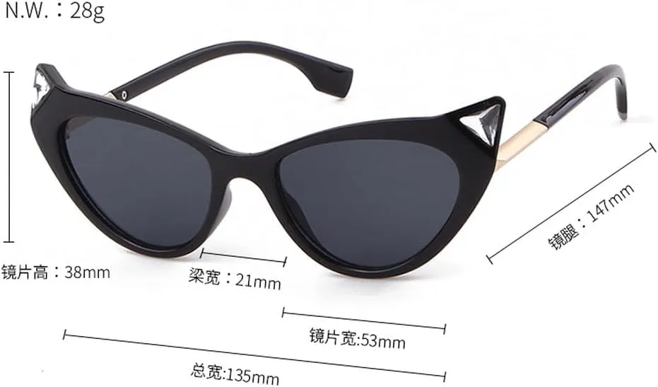 fashion cat eye sunglasses women luxury vintage Leopard frame with diamond sun glasses