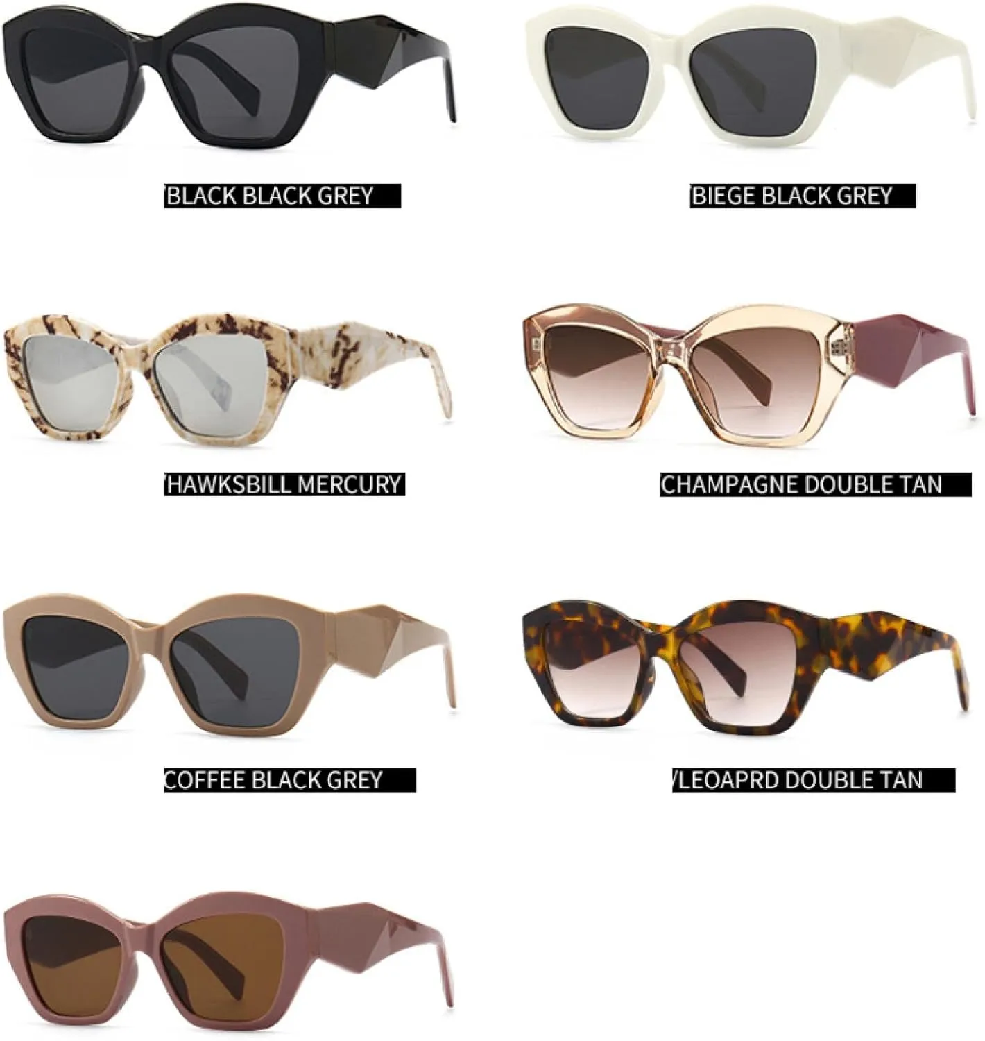 Fashion Irregular Cat Eye Sunglasses Women Vintage Luxury Sun Glasses Oversized Eyewear Summer
