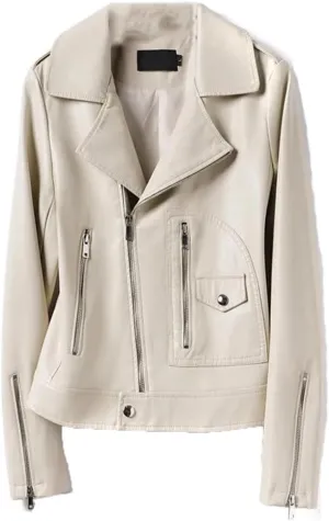 Fashion Moto Biker Leather Jackets Autumn Short Diagonal Zipper Women Real Split Leather Casual Jackets Coats