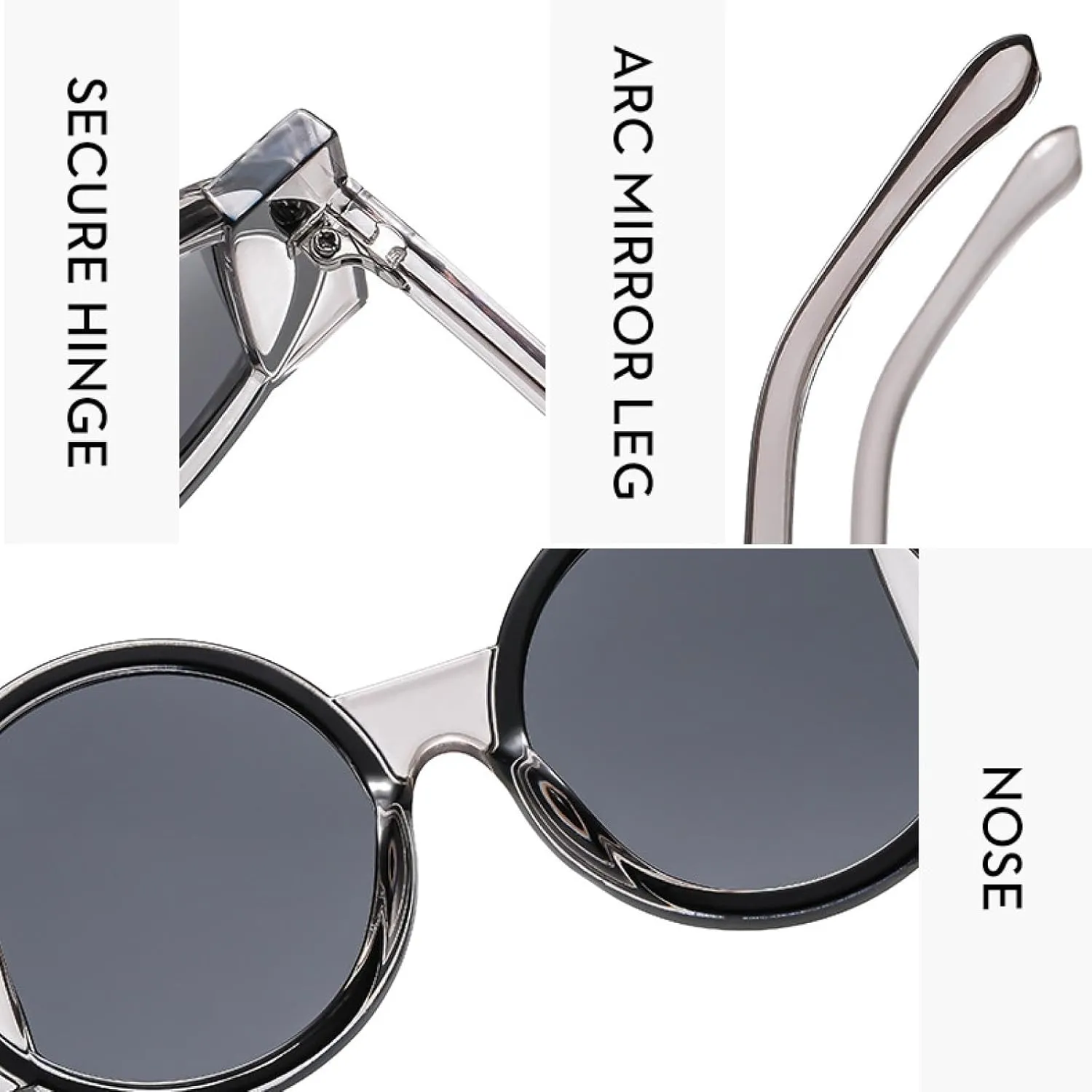 Fashion Oversized Circle Shape Sunglasses Women Retro Luxury Trendy Outdoors Street Photography Sun Glasses Uv400