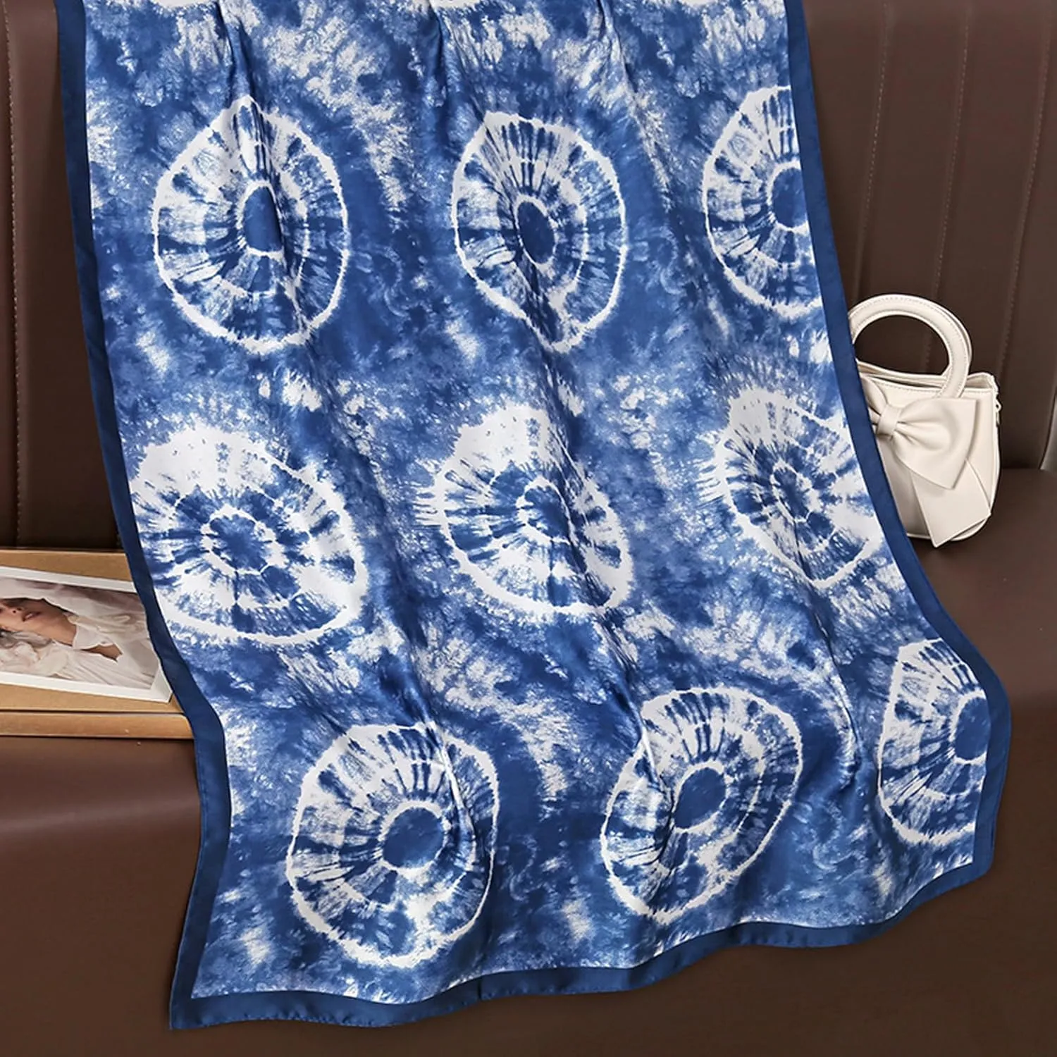 Fashion Scarves 100% Satin Silk Scarf Long Lightweight Sunscreen Shawls Wraps for Women Hair Scarves
