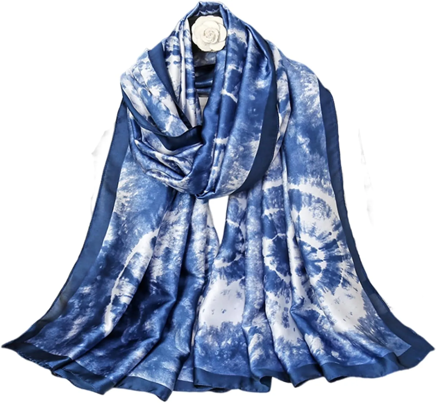Fashion Scarves 100% Satin Silk Scarf Long Lightweight Sunscreen Shawls Wraps for Women Hair Scarves