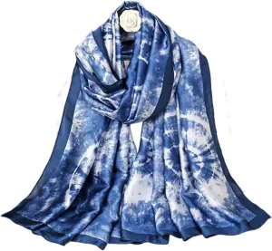 Fashion Scarves 100% Satin Silk Scarf Long Lightweight Sunscreen Shawls Wraps for Women Hair Scarves