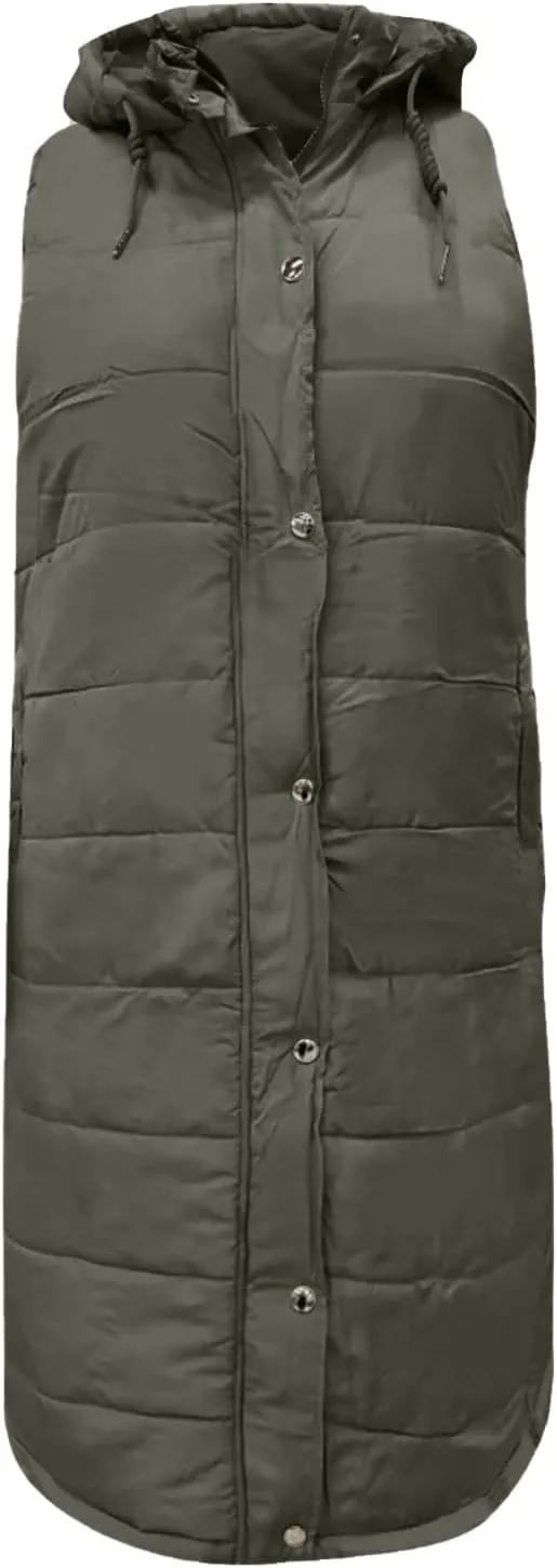 Fashion Sleeveless Puffer Jacket Winter Vest Coats for Women Plain Quilted Down Jackets Plus Size Outerwear
