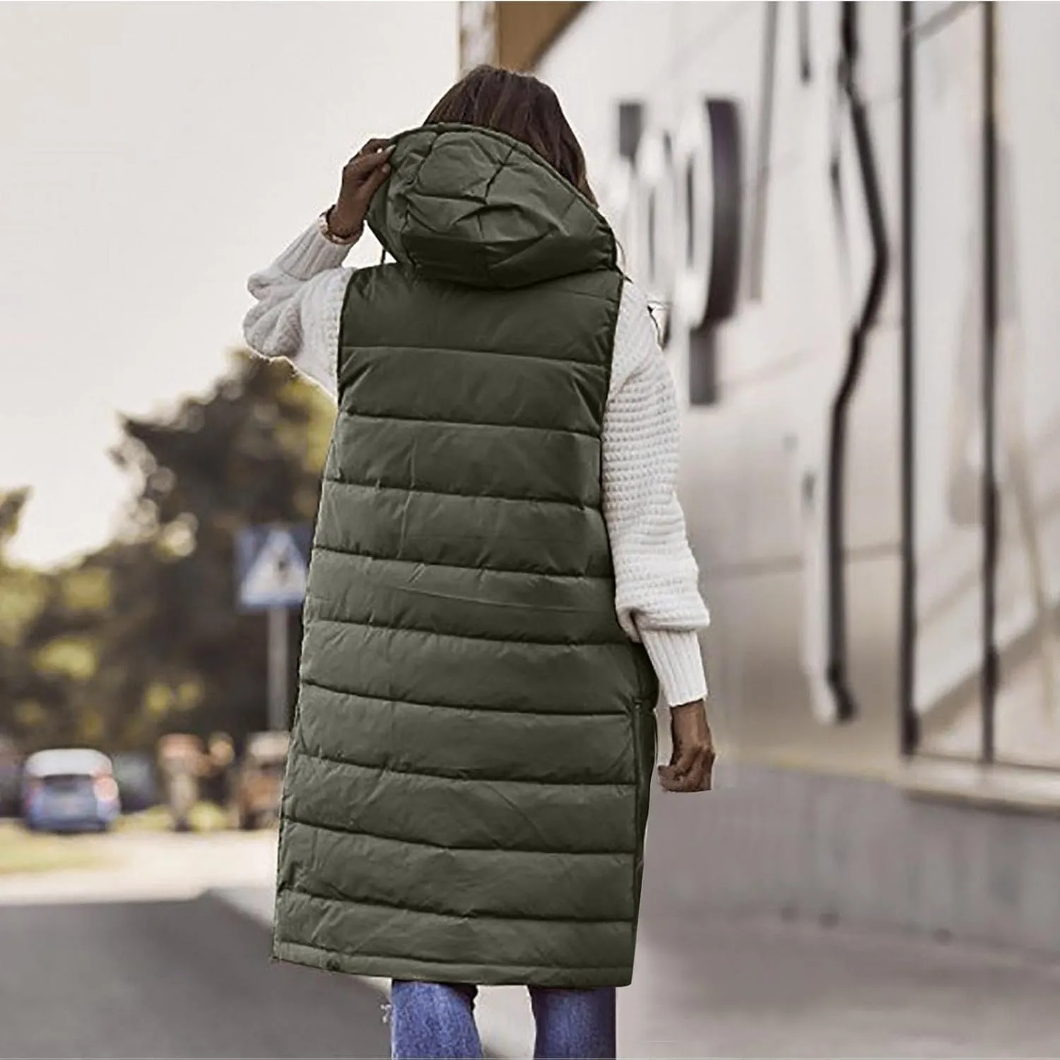 Fashion Sleeveless Puffer Jacket Winter Vest Coats for Women Plain Quilted Down Jackets Plus Size Outerwear