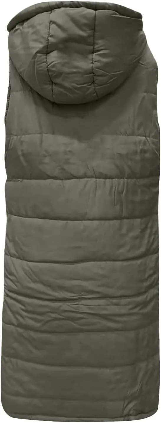 Fashion Sleeveless Puffer Jacket Winter Vest Coats for Women Plain Quilted Down Jackets Plus Size Outerwear