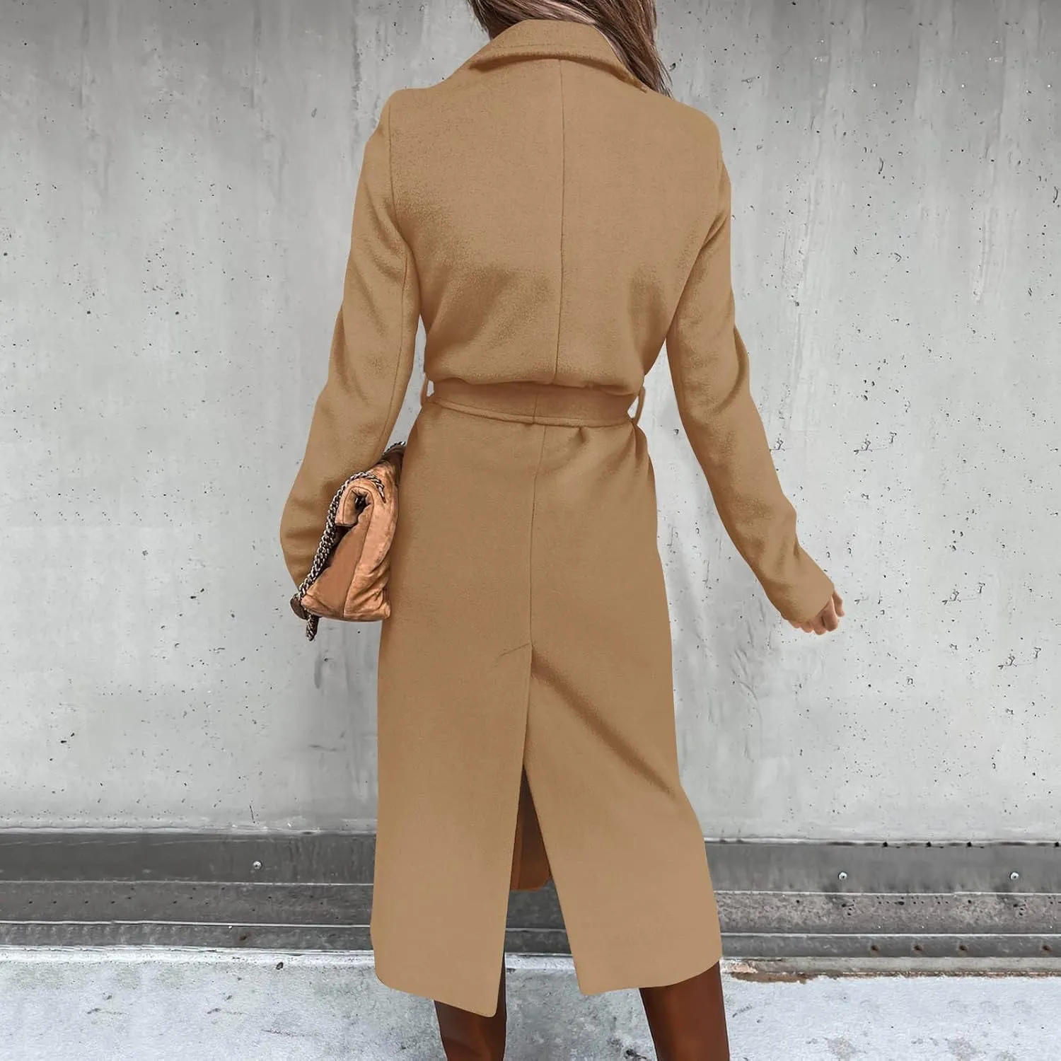 Fashion Trench Coat for Women 2025 Long Overcoat Work Casual Blazer Woolen Coats Fall Winter Cardigan Jackets
