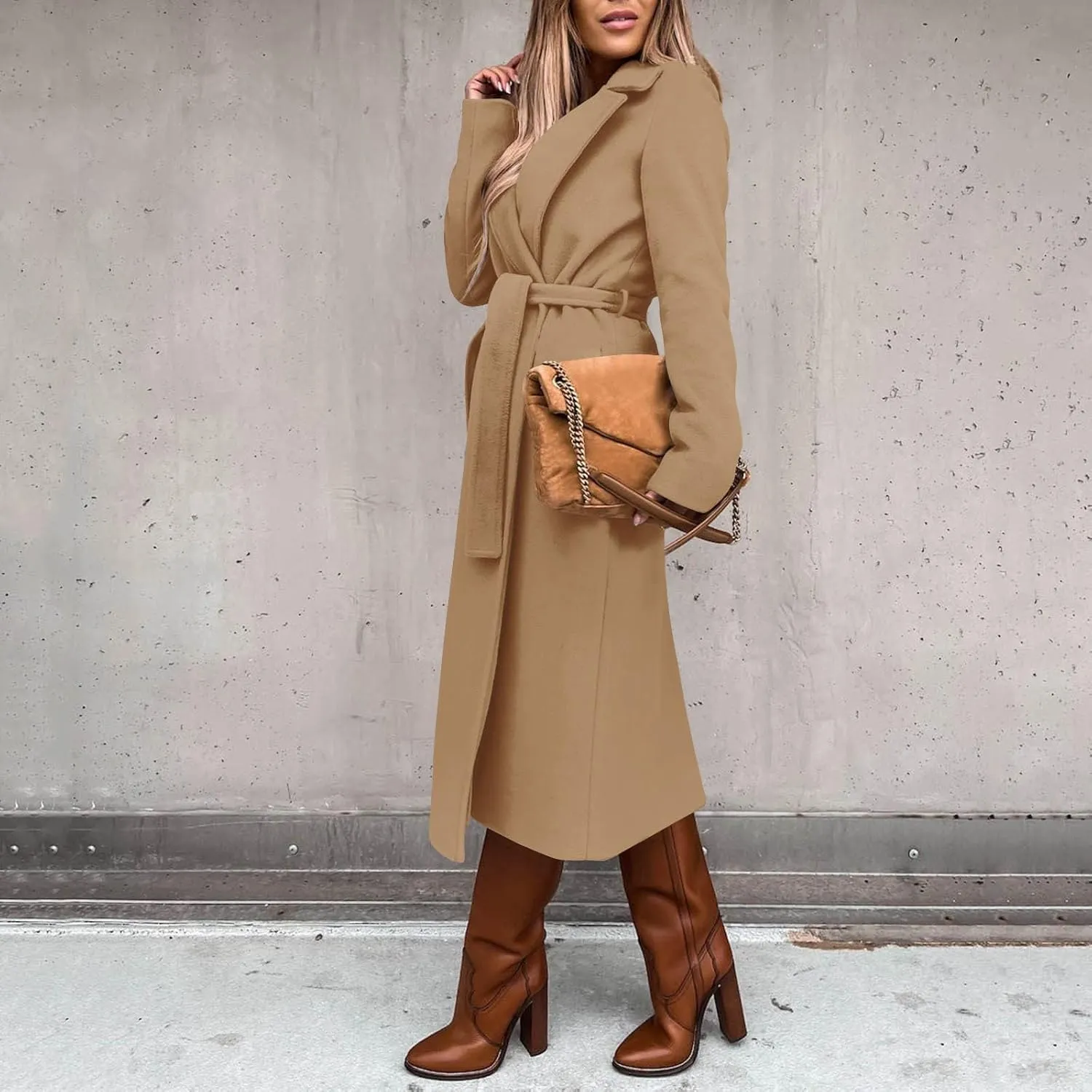 Fashion Trench Coat for Women 2025 Long Overcoat Work Casual Blazer Woolen Coats Fall Winter Cardigan Jackets