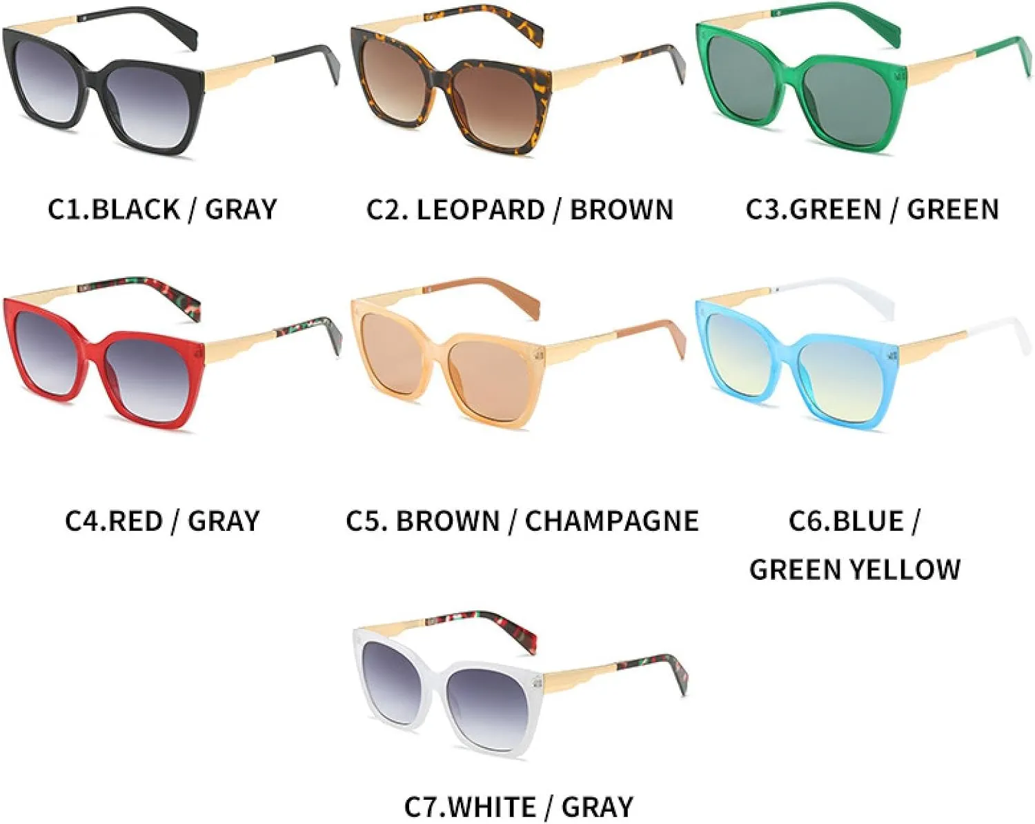 Fashion Trendy Cat Eye Sunglasses for Women Men Vintage Luxury Travel Driving Eyeglasses Uv400