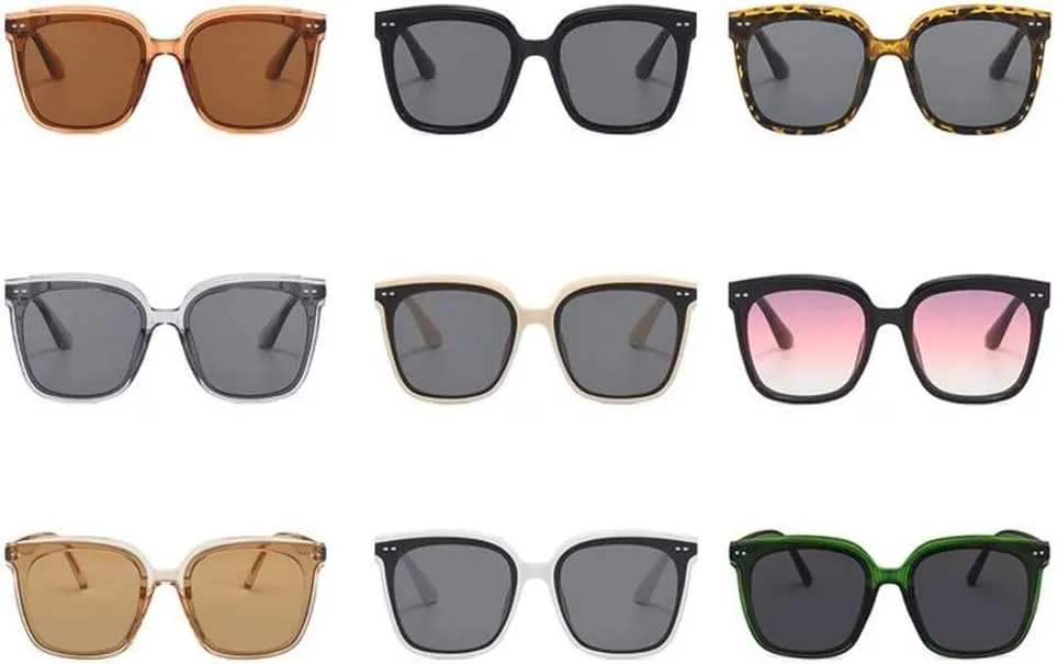 Fashion Vintage Rivets Big Sunglasses Women Sun Glasses For Men Driving Travel Female Shades Eyewear UV400