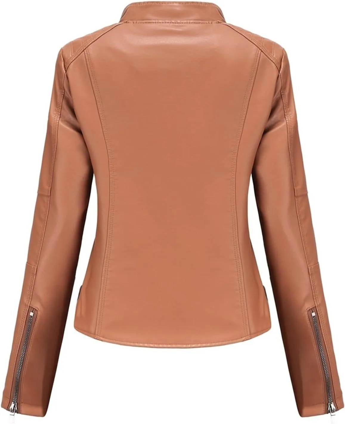 Faux Leather Jackets For Women Motorcycle PU Moto Biker Outwear CoatZip Leather Jackets For Women