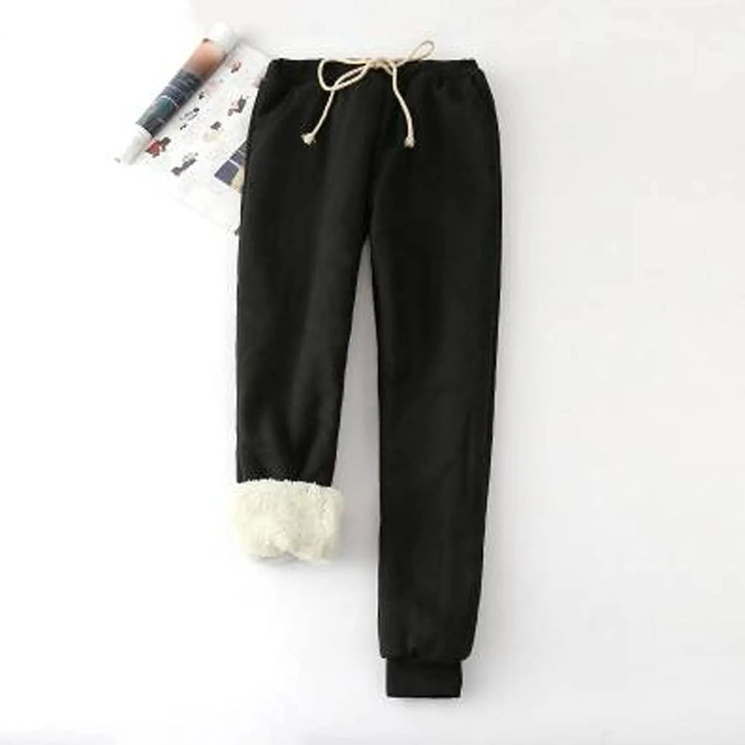 Fleece Lined Pants for Women High Waisted Sweatpants Warm Jogger Sweat Pant Winter Thick Snow Pant with Pocket