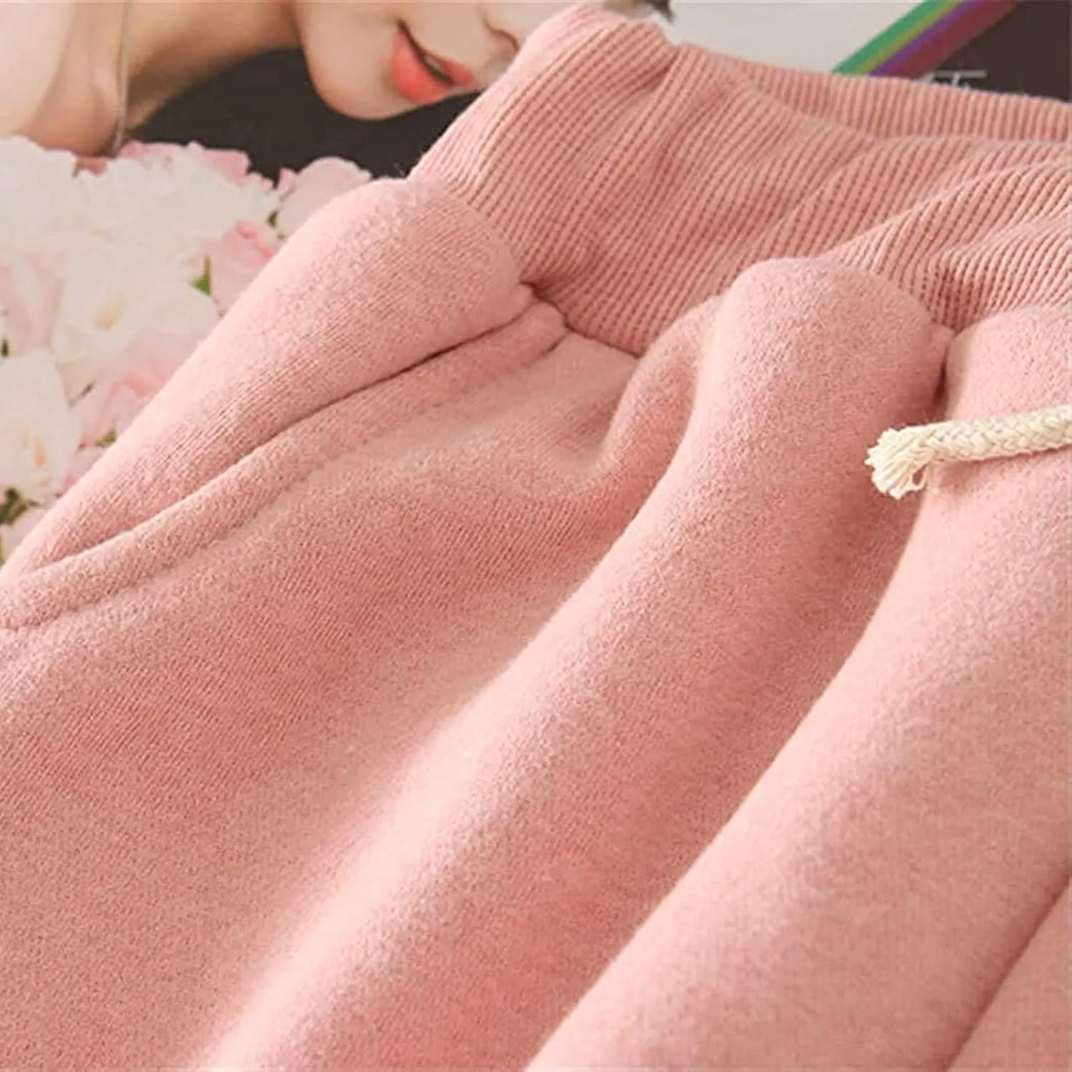 Fleece Lined Pants for Women High Waisted Sweatpants Warm Jogger Sweat Pant Winter Thick Snow Pant with Pocket